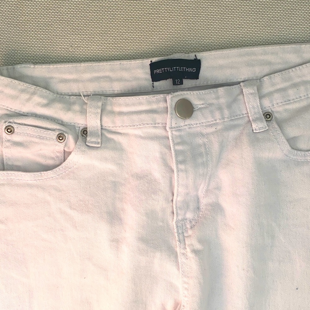 White pretty little things denim jeans. Uk 12 us 8